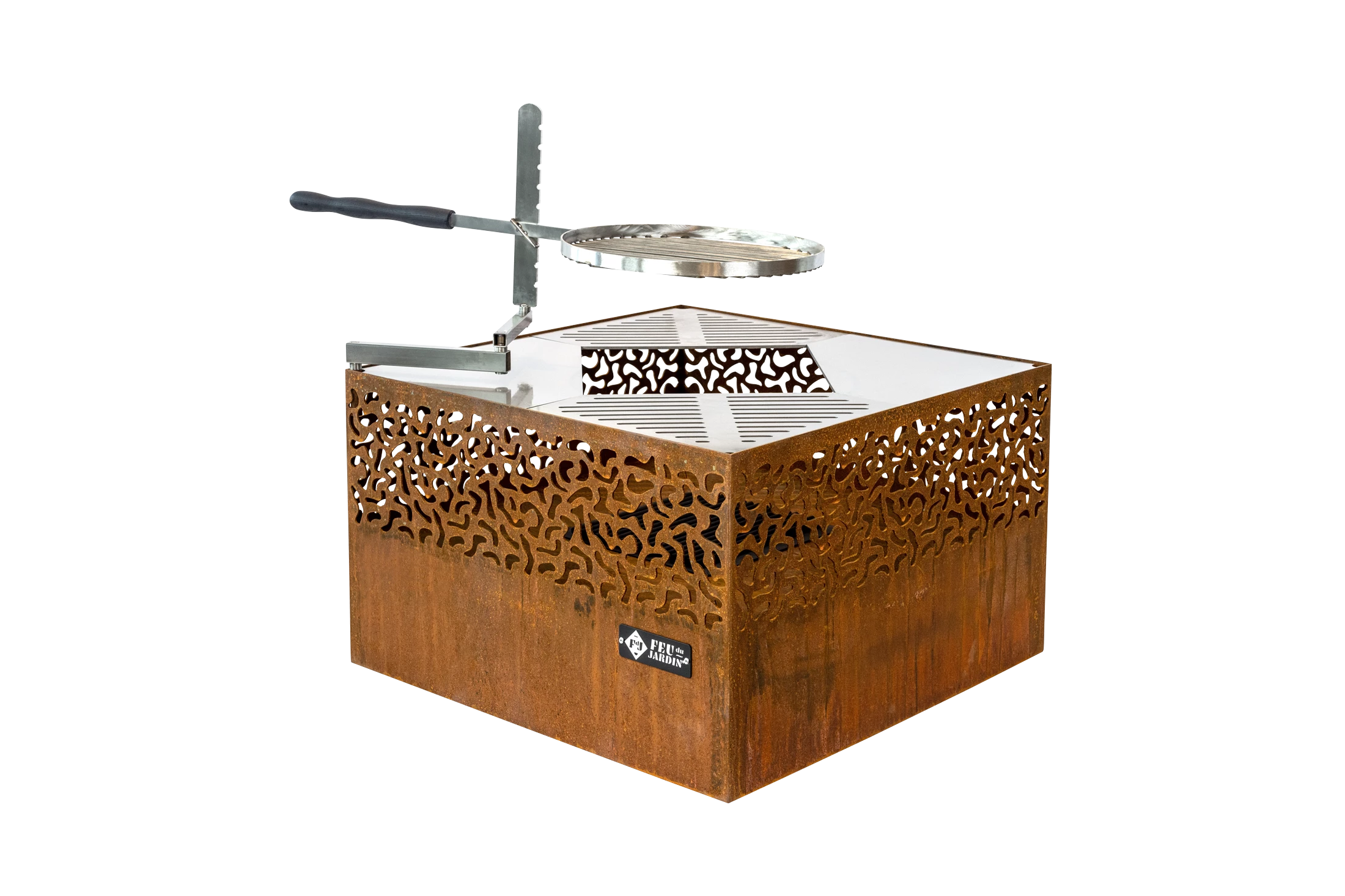 Feuerkorb Mit Grillplatte Feu Du Jardin CUBE 500 Inkl. Grillrost, Rost 5 Feuerkorb Mit Grillplatte Feu Du Jardin CUBE 500 Inkl. Grillrost, Rost – Bild 5