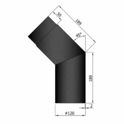 Rauchrohrbogen Stahl 45° Schwarz -Cafiro Geschäft 12 240igmarw4oyjkji