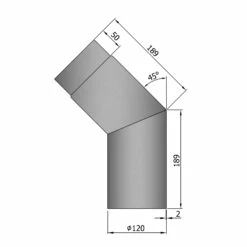 Rauchrohrbogen Stahl 45° Hellgrau -Cafiro Geschäft 12 241amvxarnromsdk