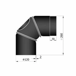 Rauchrohrbogen Stahl Verstellbar 0-90° Schwarz Mit Tür -Cafiro Geschäft 12 260j1erwed5pfz6b