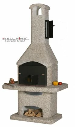 Grillkamin Wellifre NOVA QUATTRO 4 In 1 Braun, Mit Betonhaube
