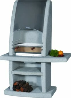 Grillkamin Wellfire INCA Weiß Mit Edelstahlhaube