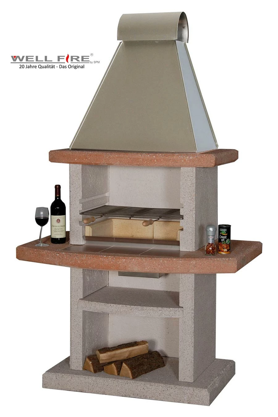 Grillkamin Wellfire NOVERA Mit Edelstahlhaube 1 Grillkamin Wellfire NOVERA Mit Edelstahlhaube