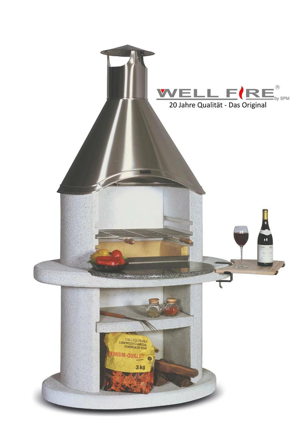 Grillkamin Wellfire DIORA Mit Edelstahlhaube 1 Grillkamin Wellfire DIORA Mit Edelstahlhaube