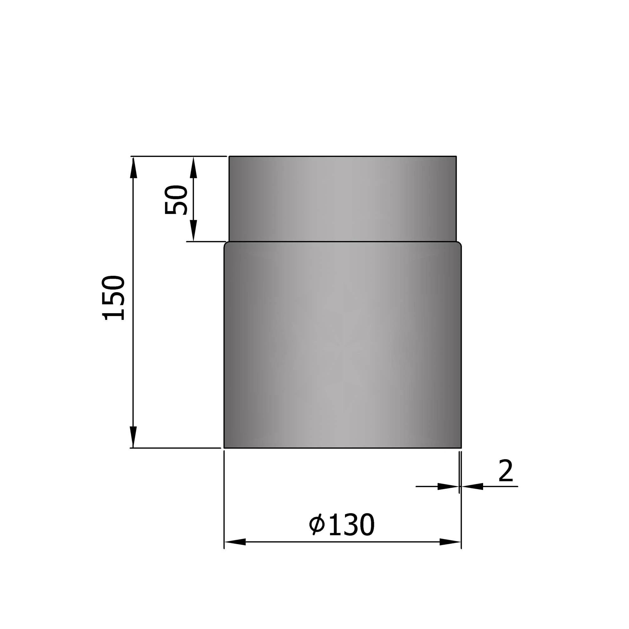 Rauchrohr Stahl 150 Mm Hellgrau 4 Rauchrohr Stahl 150 Mm Hellgrau – Bild 4