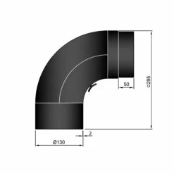 Rauchrohrbogen Stahl 90° Schwarz, Gezogen Mit Tür -Cafiro Geschäft 13 282wcgwx6ovax7rf