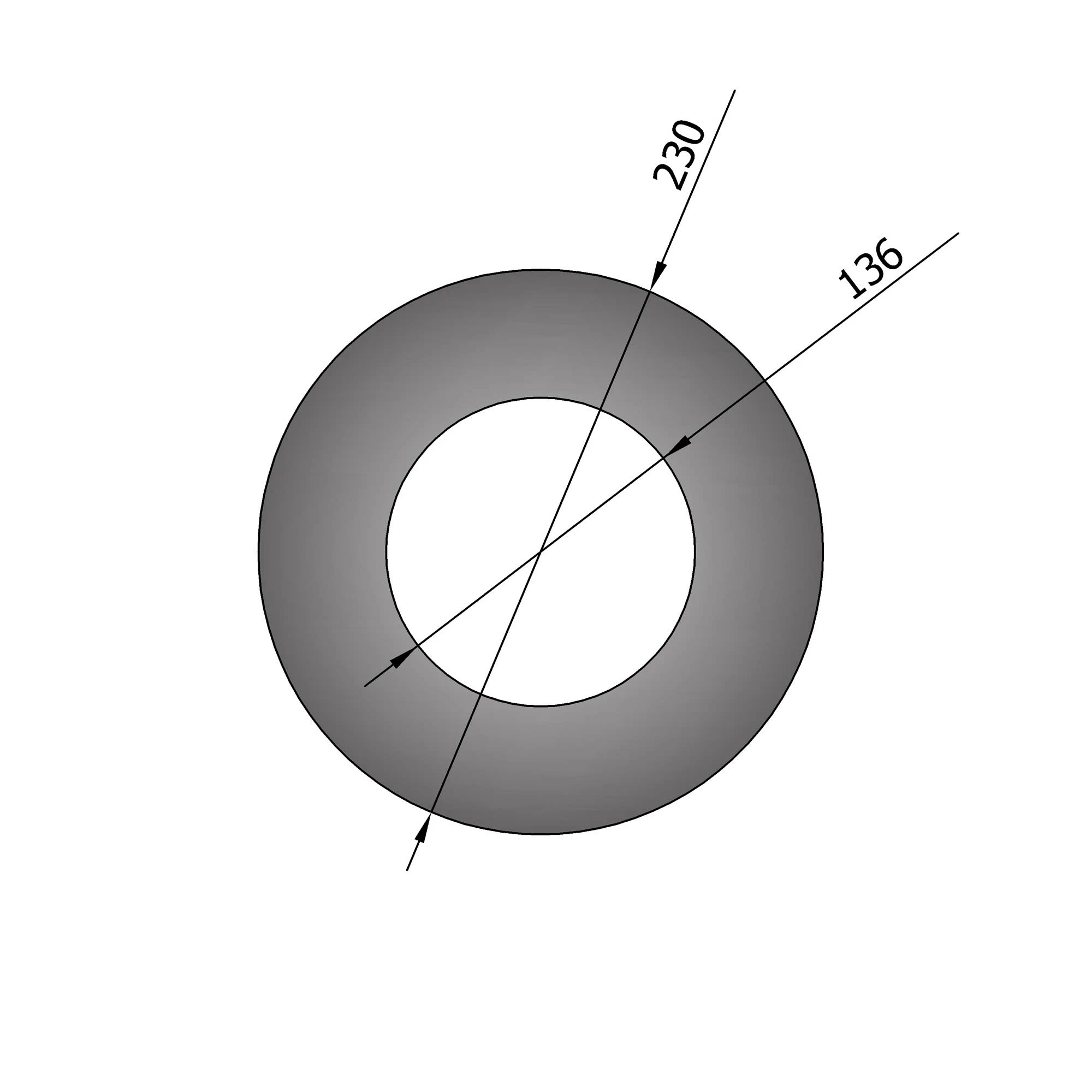 Wandrosette Stahl Randbreite 50 Mm Hellgrau 3 Wandrosette Stahl Randbreite 50 Mm Hellgrau – Bild 3