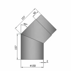 Rauchrohrbogen Stahl 45° Hellgrau -Cafiro Geschäft 15 245fgnghfven2hg9