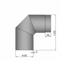 Rauchrohrbogen Stahl 2x 45° Hellgrau -Cafiro Geschäft 15 251x1gr5m3ilusjs