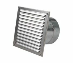 Außenluftgitter 23 X 23 Cm Edelstahl Mit Anschlussstutzen