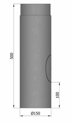 Rauchrohr Stahl 500 Mm Ø 150 Mm Hellgrau Mit Tür -Cafiro Geschäft 1712 1