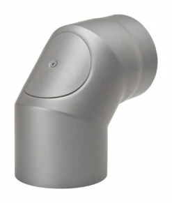 Rauchrohrbogen Stahl 2x 45° Hellgrau Mit Tür, Kurz -Cafiro Geschäft 1754 1