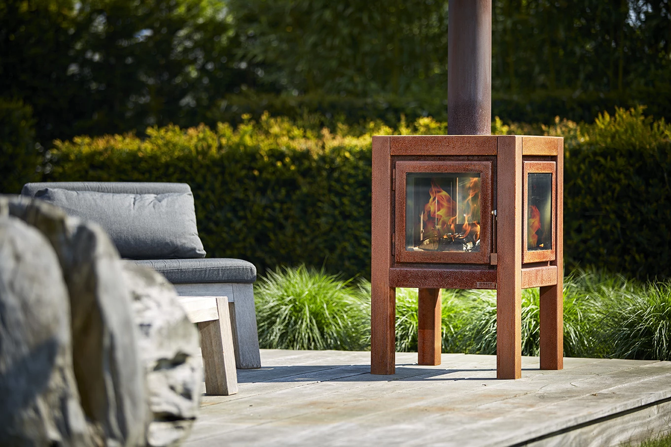 Terrassenkamin Cortenstahl RB73 QUARUBA L 4 Terrassenkamin Cortenstahl RB73 QUARUBA L – Bild 4