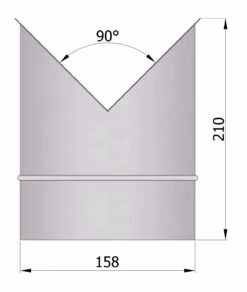 Eck-Doppelwandfutter Rauchrohr Stahl Innen-Eck Ø 150 Mm Unlackiert -Cafiro Geschäft 1812 1