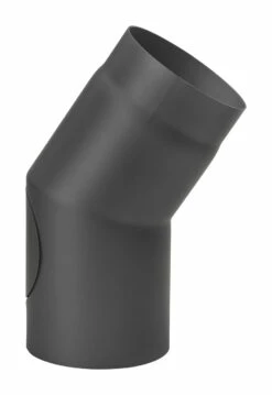 Rauchrohrbogen 22° Ø 150 Mm Schwarz Mit Tür