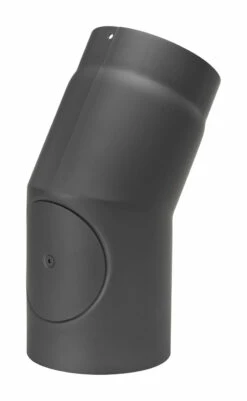 Rauchrohrbogen 22° Ø 150 Mm Schwarz Mit Tür -Cafiro Geschäft 1848 1