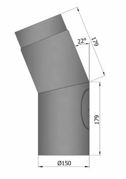 Rauchrohrbogen 22° Ø 150 Mm Schwarz Mit Tür -Cafiro Geschäft 1848 2