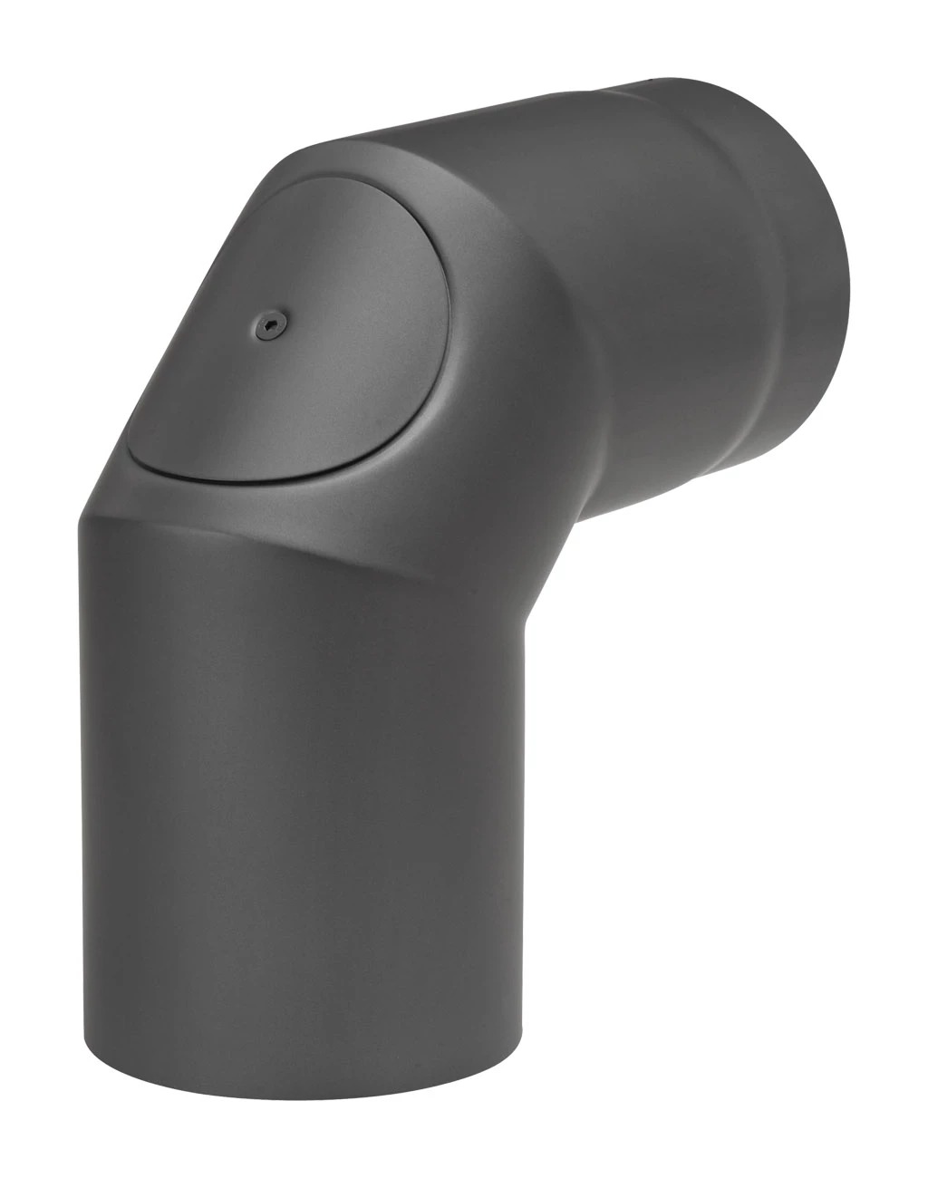 Rauchrohrbogen Stahl 2x 45° Schwarz Mit Tür 1 Rauchrohrbogen Stahl 2x 45° Schwarz Mit Tür