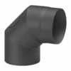 Rauchrohrbogen Stahl 2x 45° Schwarz Mit Tür, Kurz