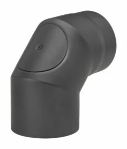 Rauchrohrbogen Stahl 2x 45° Schwarz Mit Tür, Kurz -Cafiro Geschäft 1858 1