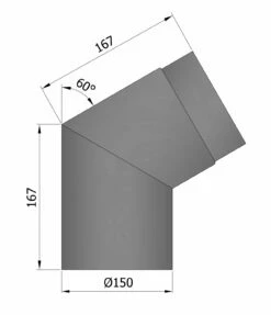 Rauchrohrbogen Stahl 60° Ø 150 Mm Schwarz -Cafiro Geschäft 1860 1