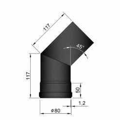 Pellet-Ofenrohrbogen Stahl 45° Schwarz -Cafiro Geschäft 19 240nar6mr7stkbou