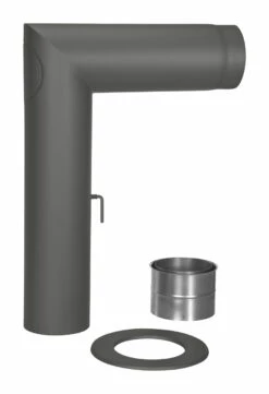 Rauchrohr Set Stahl 90° 700 X 500 Mm Ø 150 Mm Schwarz