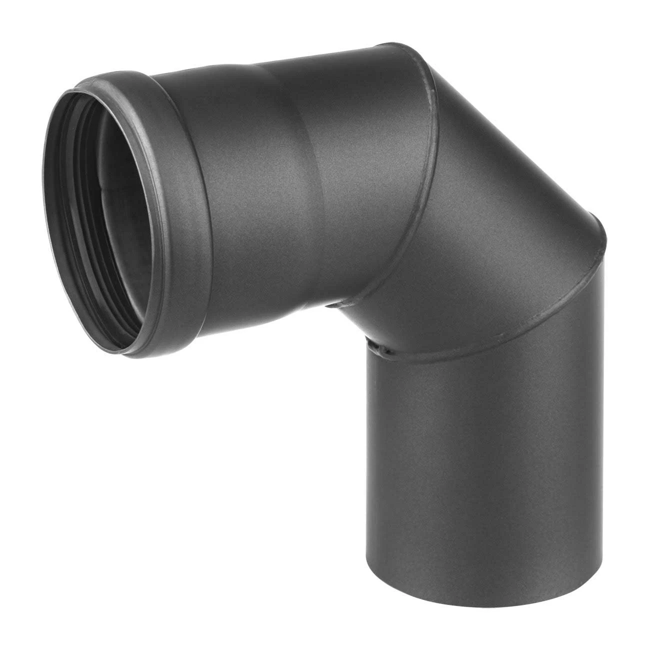 Pellet-Ofenrohrbogen Stahl 90° Schwarz 1 Pellet-Ofenrohrbogen Stahl 90° Schwarz