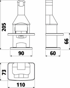 Grillkamin Wellfire NOVA Braun Mit Betonhaube Und Beistelltisch -Cafiro Geschäft 2293 1