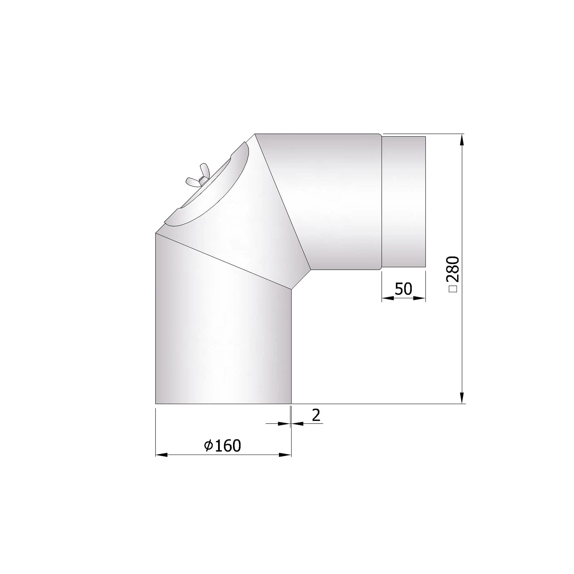 Rauchrohrbogen Stahl 2x 45° Unlackiert Mit Tür 3 Rauchrohrbogen Stahl 2x 45° Unlackiert Mit Tür – Bild 3