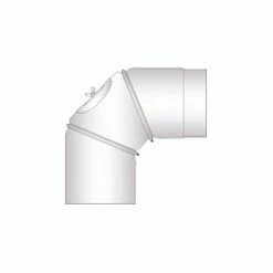 Rauchrohrbogen Stahl Verstellbar 0-90° Unlackiert Mit Tür