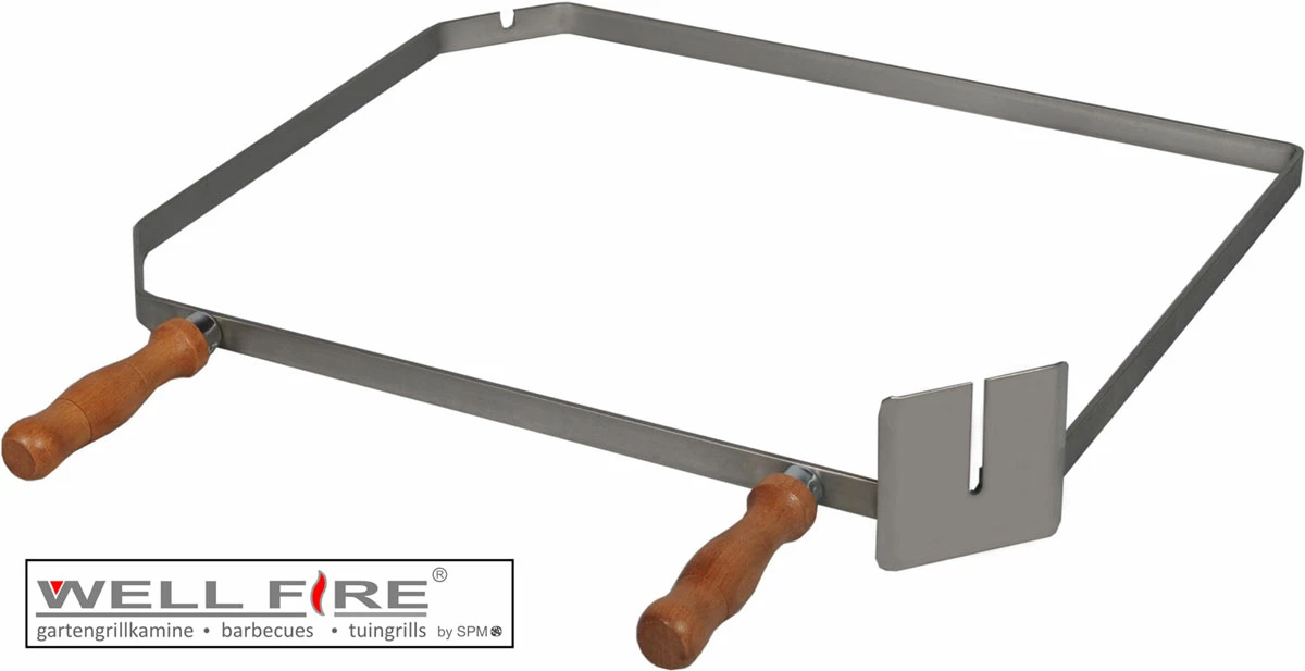 Grillspießhalter Diagonal Aus Edelstahl Mit Holzgriffen 2 Grillspießhalter Diagonal Aus Edelstahl Mit Holzgriffen – Bild 2