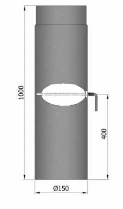 Rauchrohr Stahl 1000 Mm Schwarz Mit Drosselklappe -Cafiro Geschäft 3124 1