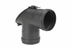 T-Stück Pellet-Ofenrohr 90° Schwarz Mit 45° Prüföffnung, Muffe-Muffe