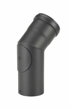 Pellet-Ofenrohrbogen Stahl 45° Schwarz Mit Putztür