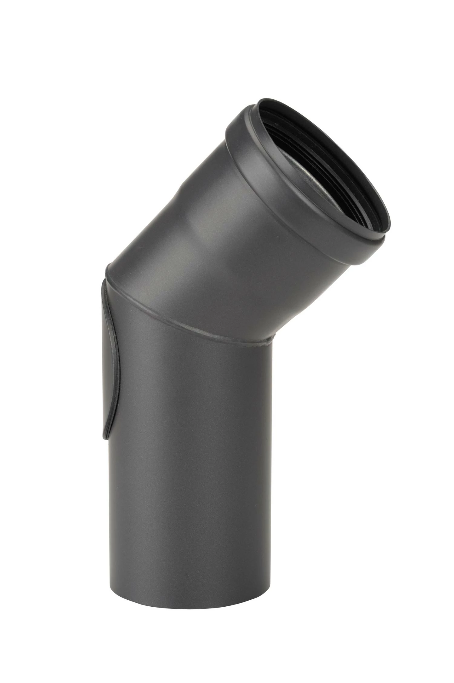 Pellet-Ofenrohrbogen Stahl 45° Schwarz Mit Putztür 3 Pellet-Ofenrohrbogen Stahl 45° Schwarz Mit Putztür – Bild 3