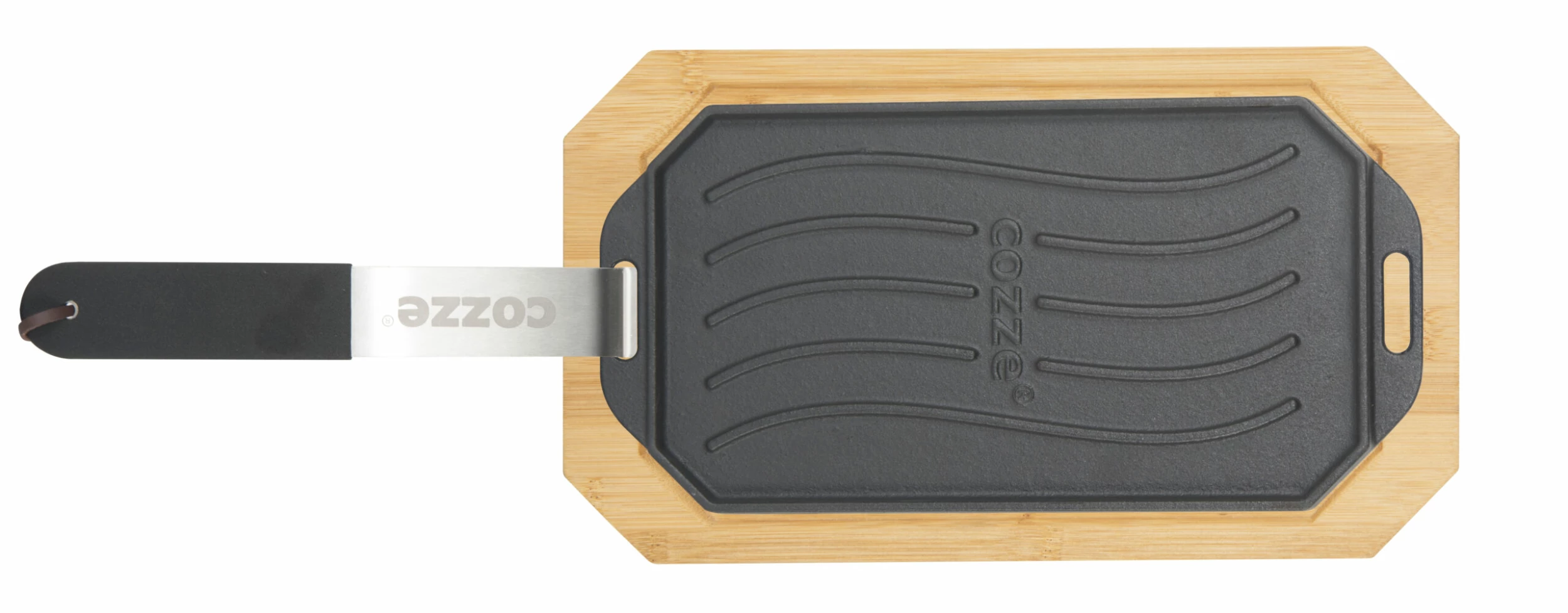 Cozze Gusseisenpfanne Mit Bambus Servierbrett, 16,5x33 Cm 1 Cozze Gusseisenpfanne Mit Bambus Servierbrett, 16,5x33 Cm