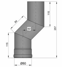 Versatzbogen Pelletrohr Stahl 60 Mm Ø 80 Mm Schwarz -Cafiro Geschäft 6752 2