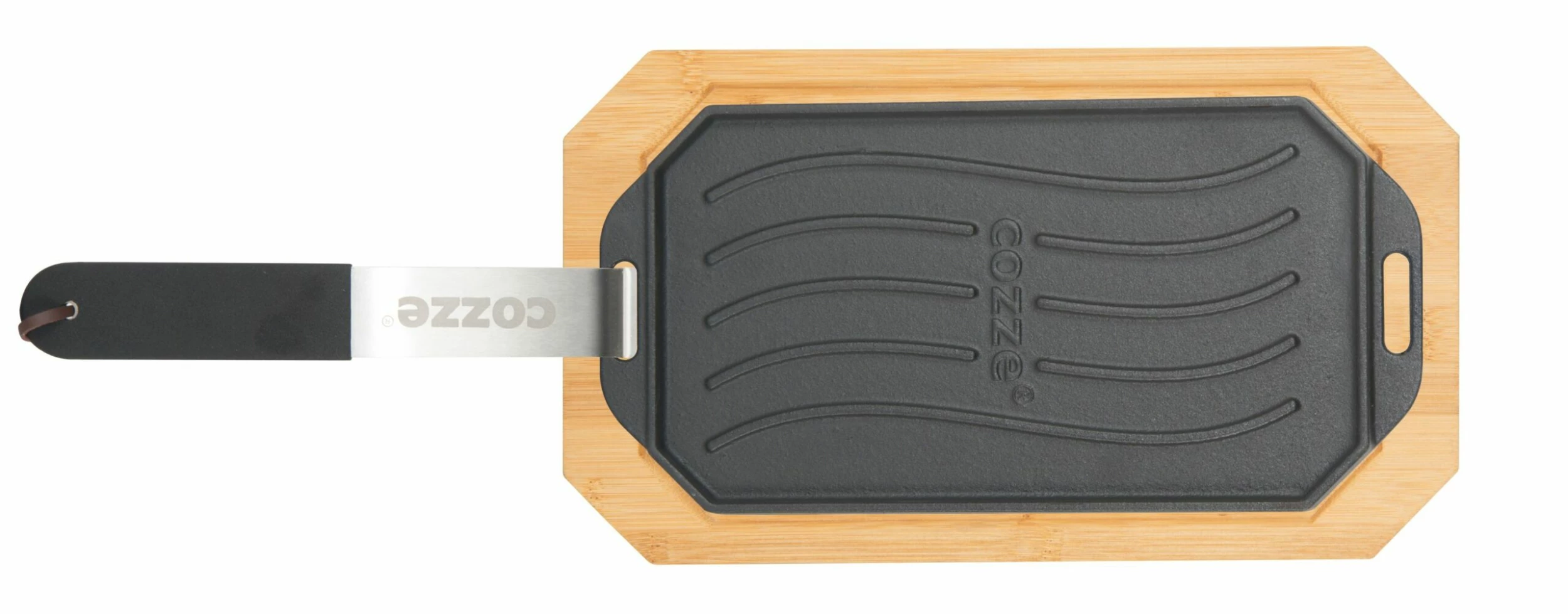 Cozze Gusseisenpfanne Mit Bambus Servierbrett, 16,5x33 Cm 2 Cozze Gusseisenpfanne Mit Bambus Servierbrett, 16,5x33 Cm – Bild 2
