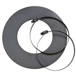 Rosette Mit Zwei Schellen Für Aluflexrohr, Grau 1 Rosette Mit Zwei Schellen Für Aluflexrohr, Grau