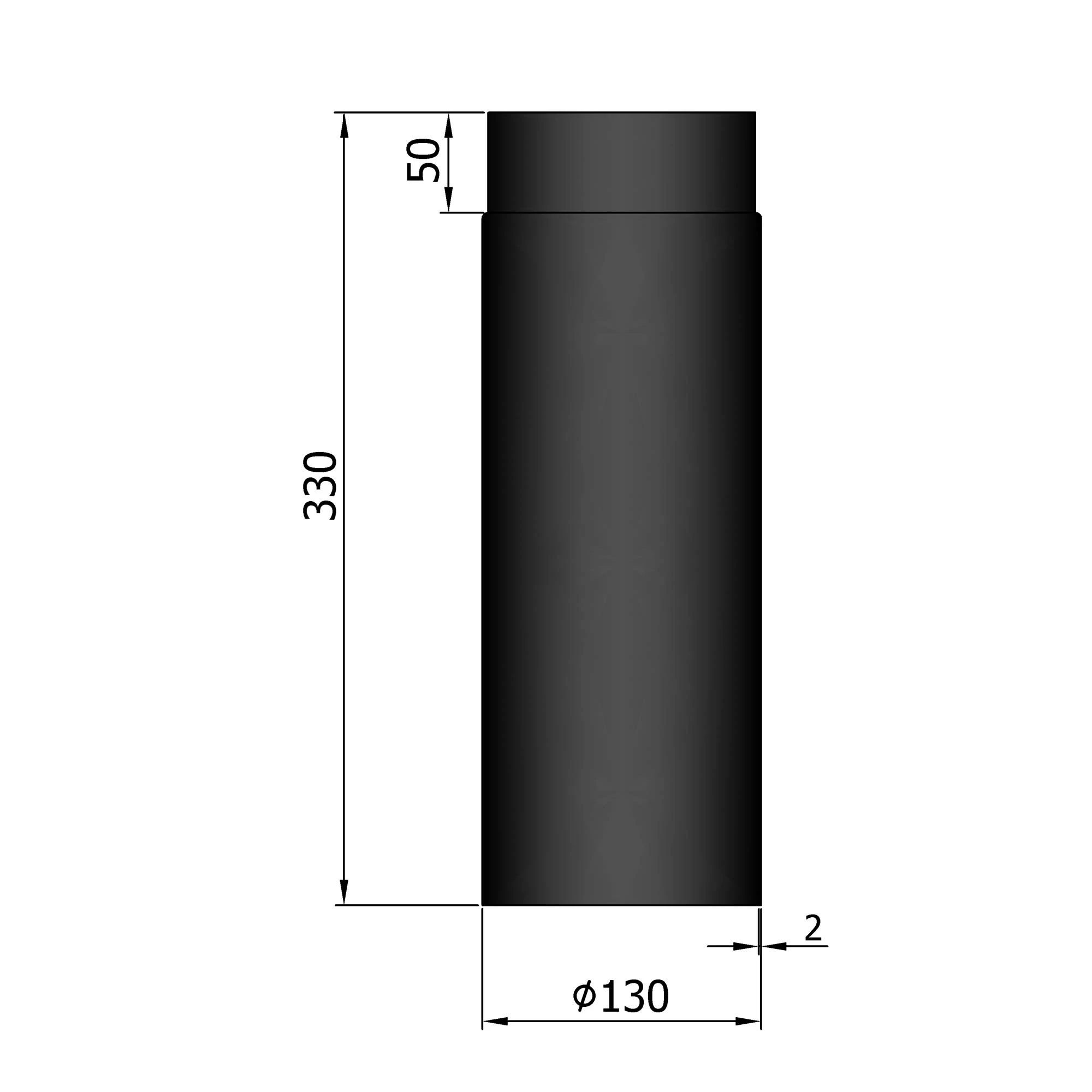 Rauchrohr Stahl 330 Mm Schwarz 2 Rauchrohr Stahl 330 Mm Schwarz – Bild 2