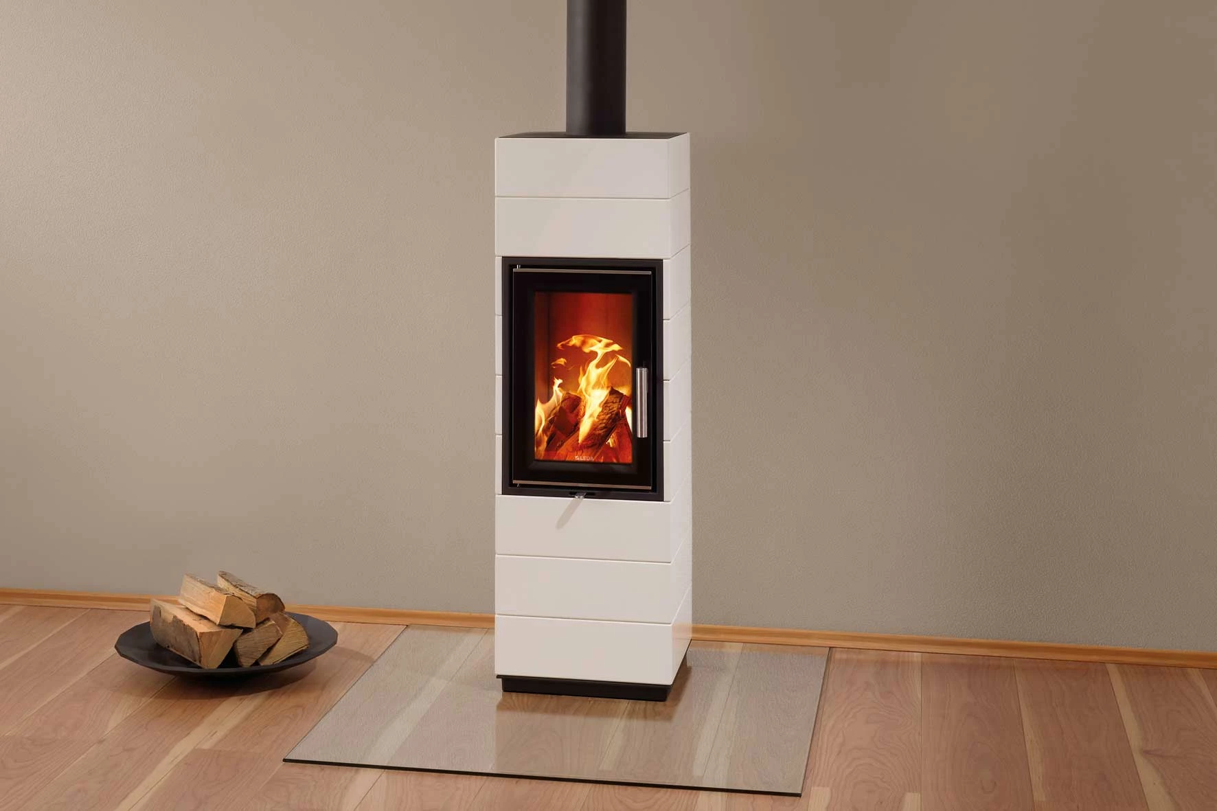 Kaminofen Leda CORNA Weiß Emalliert, 6 KW 3 Kaminofen Leda CORNA Weiß Emalliert, 6 KW – Bild 3