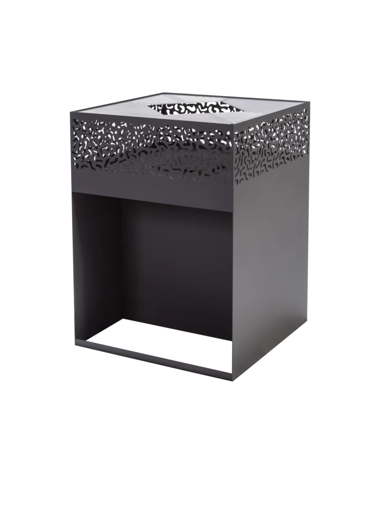 Feuerkorb Mit Grillplatte Feu Du Jardin CUBE 1000 Mit Holzfach, Schwarz 2 Feuerkorb Mit Grillplatte Feu Du Jardin CUBE 1000 Mit Holzfach, Schwarz – Bild 2