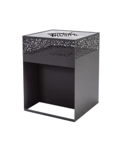 Feuerkorb Mit Grillplatte Feu Du Jardin CUBE 1000 Mit Holzfach, Schwarz