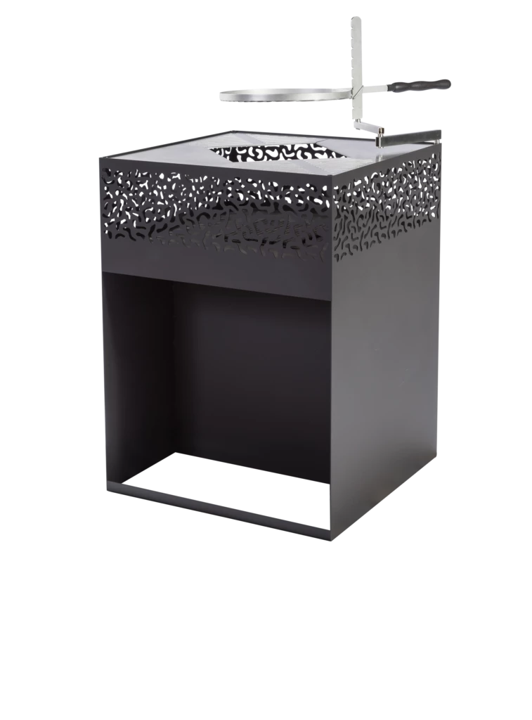 Feuerkorb Mit Grillplatte Feu Du Jardin CUBE 1000 Mit Holzfach, Schwarz 5 Feuerkorb Mit Grillplatte Feu Du Jardin CUBE 1000 Mit Holzfach, Schwarz – Bild 5