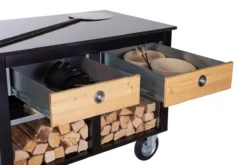 Der Merklinger Outdoor Modul "Eva" (2 Schubladen M. Ablage) -Cafiro Geschäft merklinger holzbackofen grill pizzaofen brotbackofen mobiler seitentisch granit schubladen ofen zubehoer2 schwarz jpg